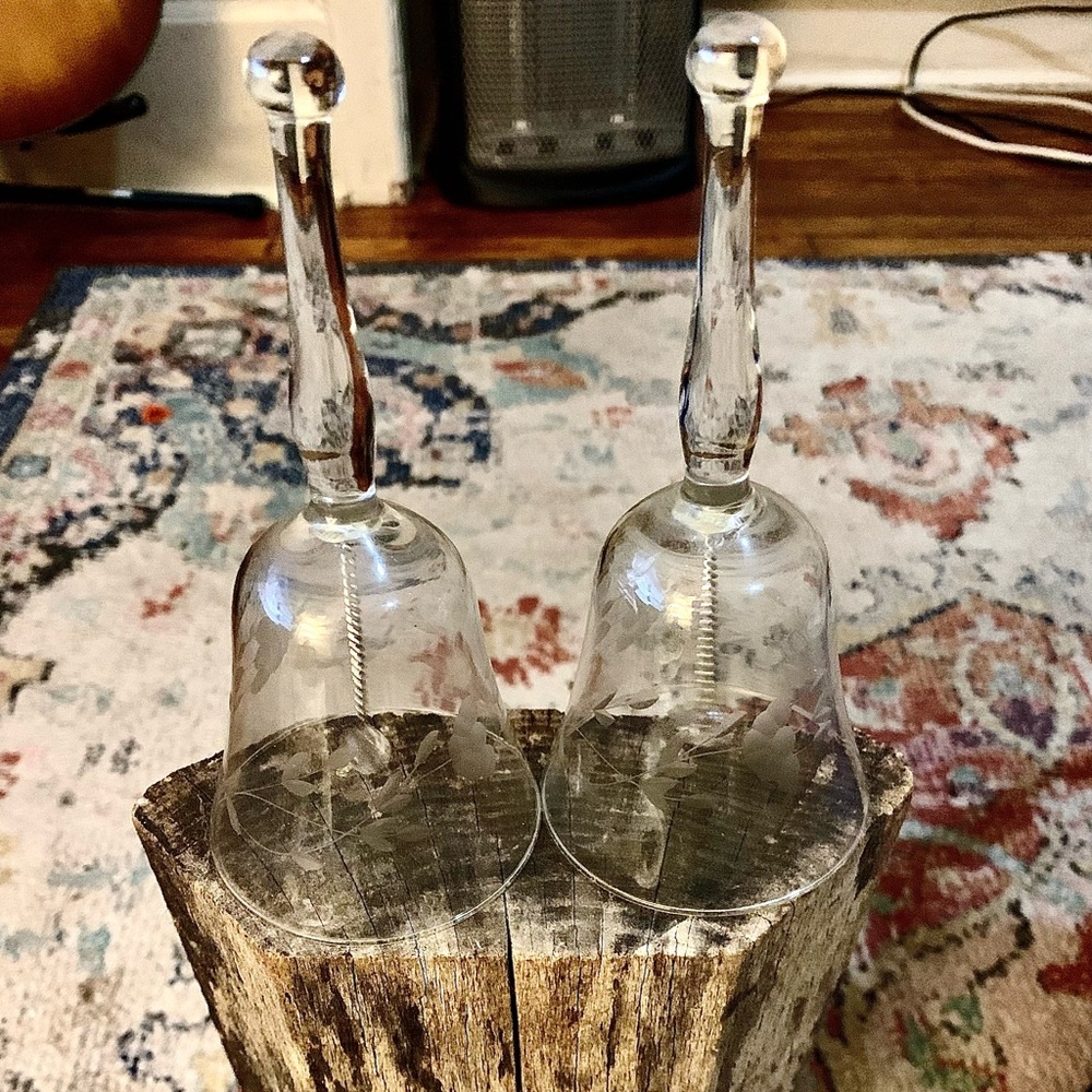 Vintage Princess House Heritage Etched Crystal Dinner Bells